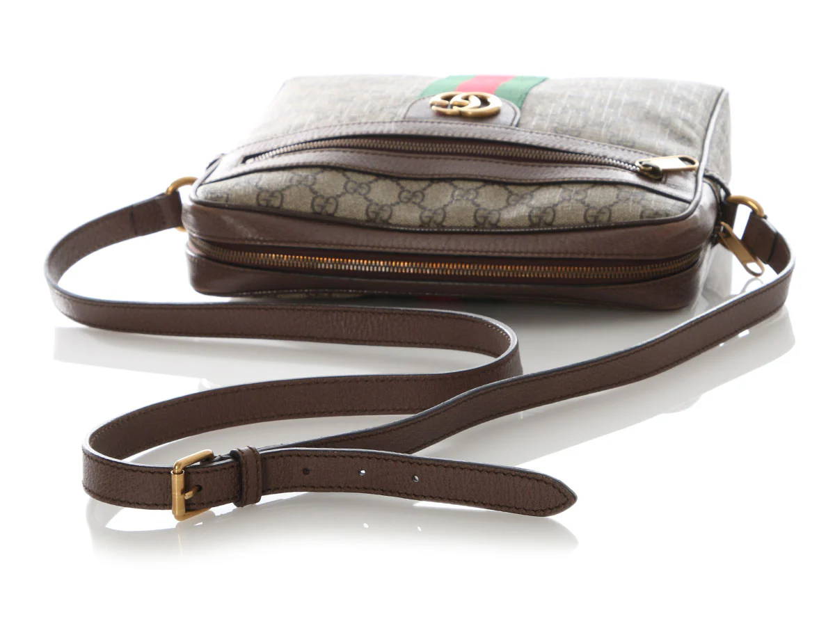 Gucci Large GG Supreme Monogram Web Ophidia Vertical Shopping Tote - Image 7