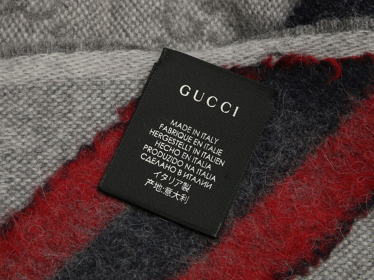 Gucci Gray GG Web Scarf - Image 2