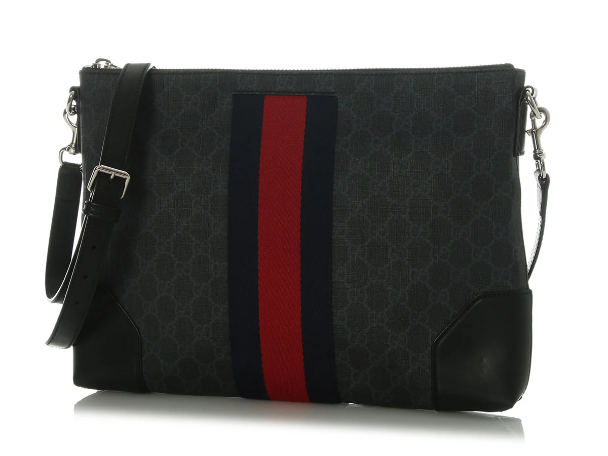 Gucci Soft GG Supreme Monogram Appia Calfskin Web East-West Messenger Bag - Image 2