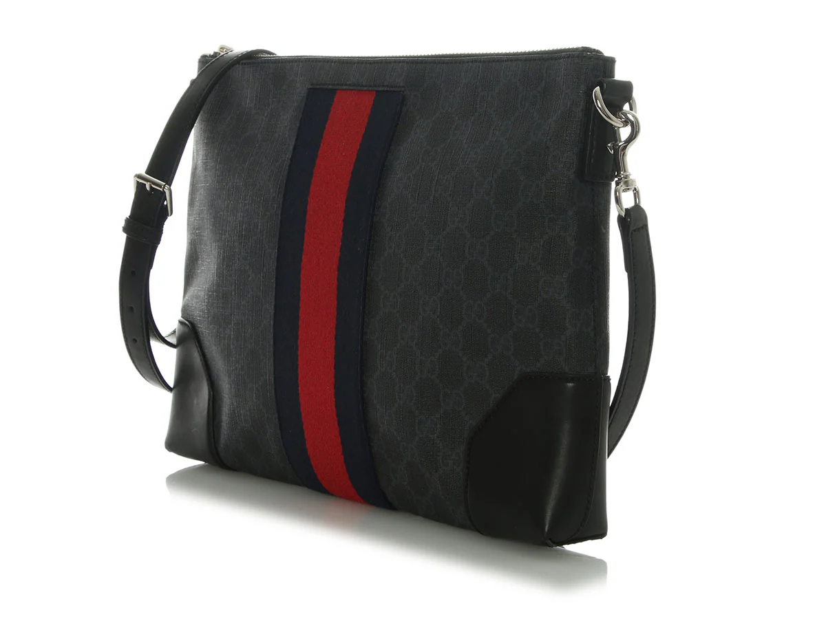 Gucci Soft GG Supreme Monogram Appia Calfskin Web East-West Messenger Bag - Image 3