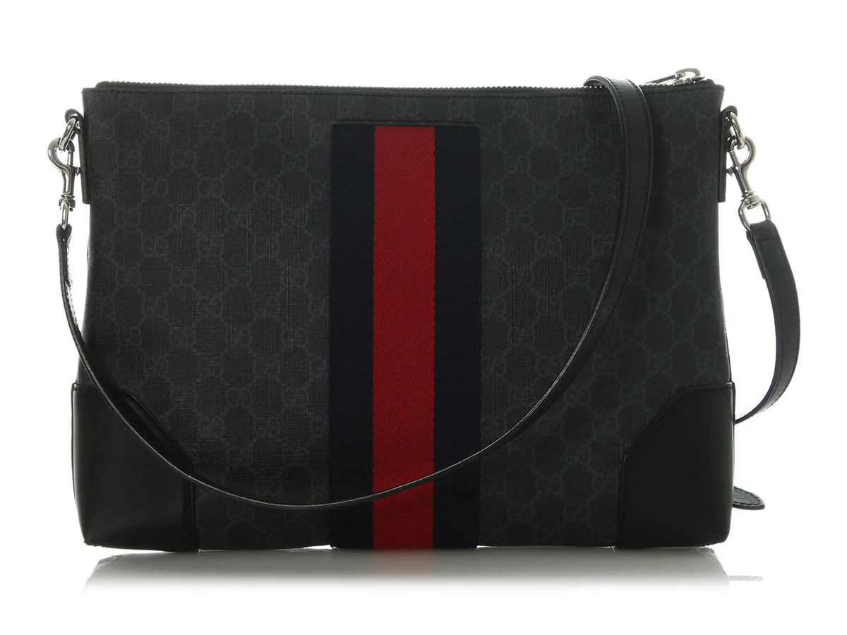 Gucci Soft GG Supreme Monogram Appia Calfskin Web East-West Messenger Bag - Image 4