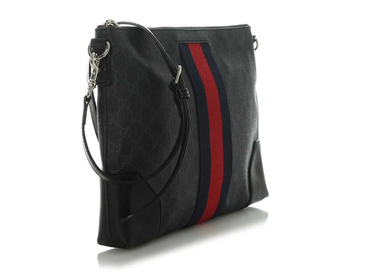 Gucci Soft GG Supreme Monogram Appia Calfskin Web East-West Messenger Bag - Image 5