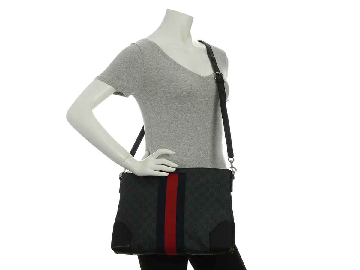 Gucci Soft GG Supreme Monogram Appia Calfskin Web East-West Messenger Bag - Image 9