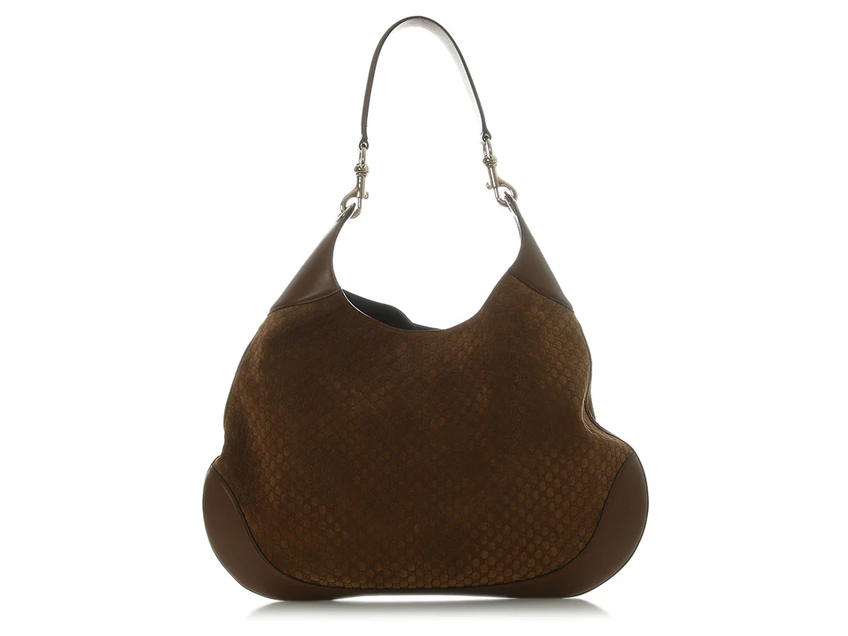 Gucci Large Brown Suede Microguccissima B Bag