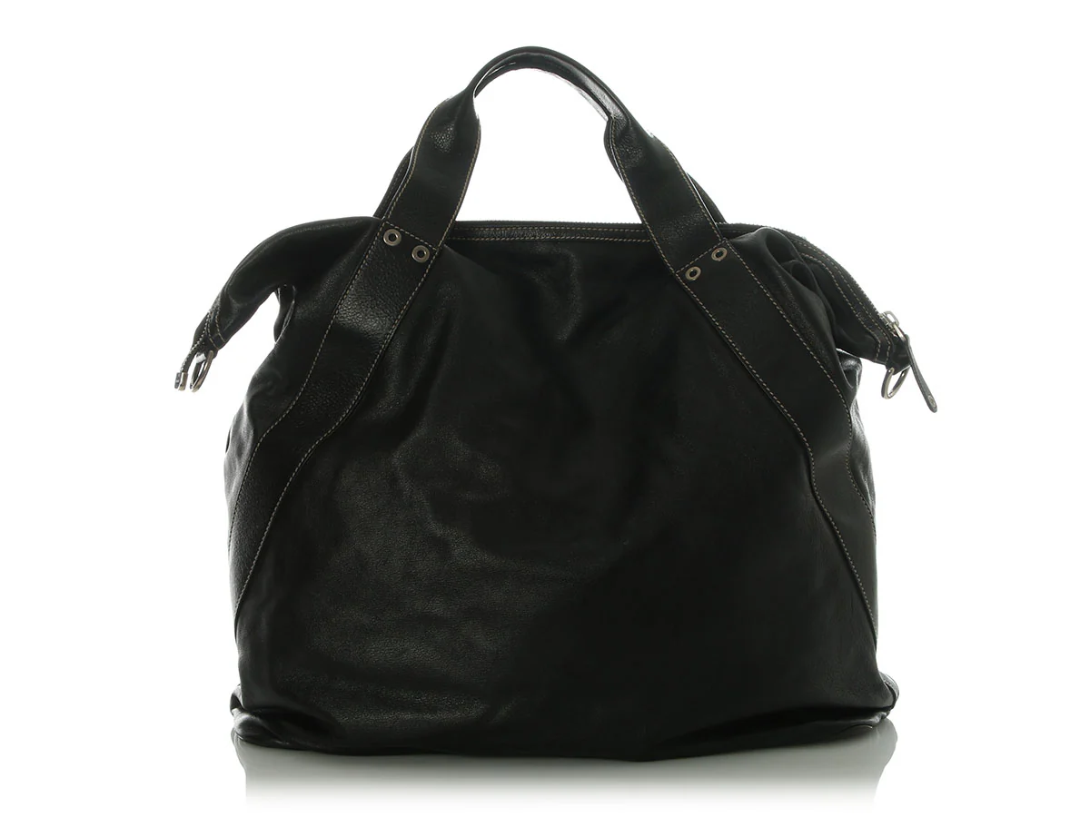 Gucci Black Leather Weekender - Image 4