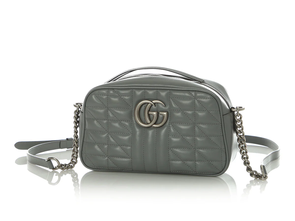 Gucci Small Gray Marmont Aria Camera Bag - Image 2