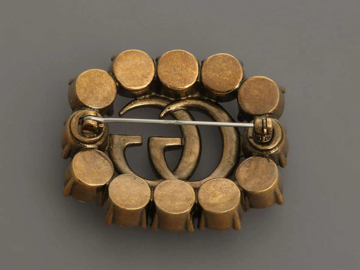 Gucci Double G Crystal Brooch - Image 3