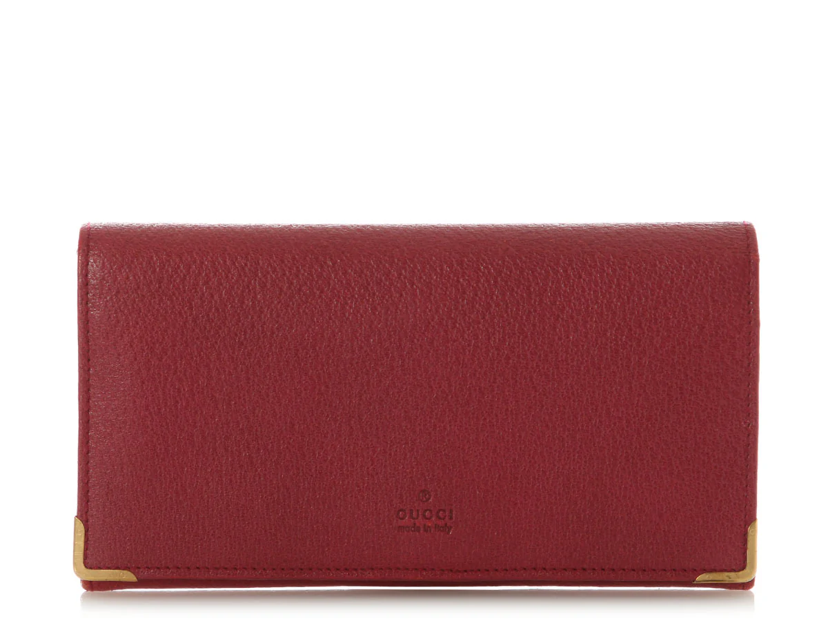 Gucci Raspberry Leather Continental Wallet