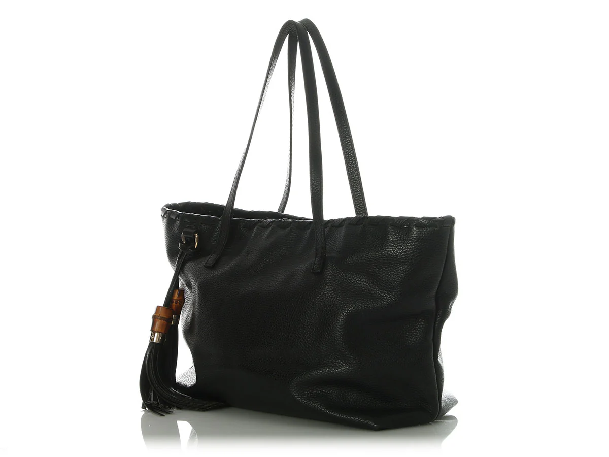 Gucci Black Bamboo Tassel Shopper - Image 3