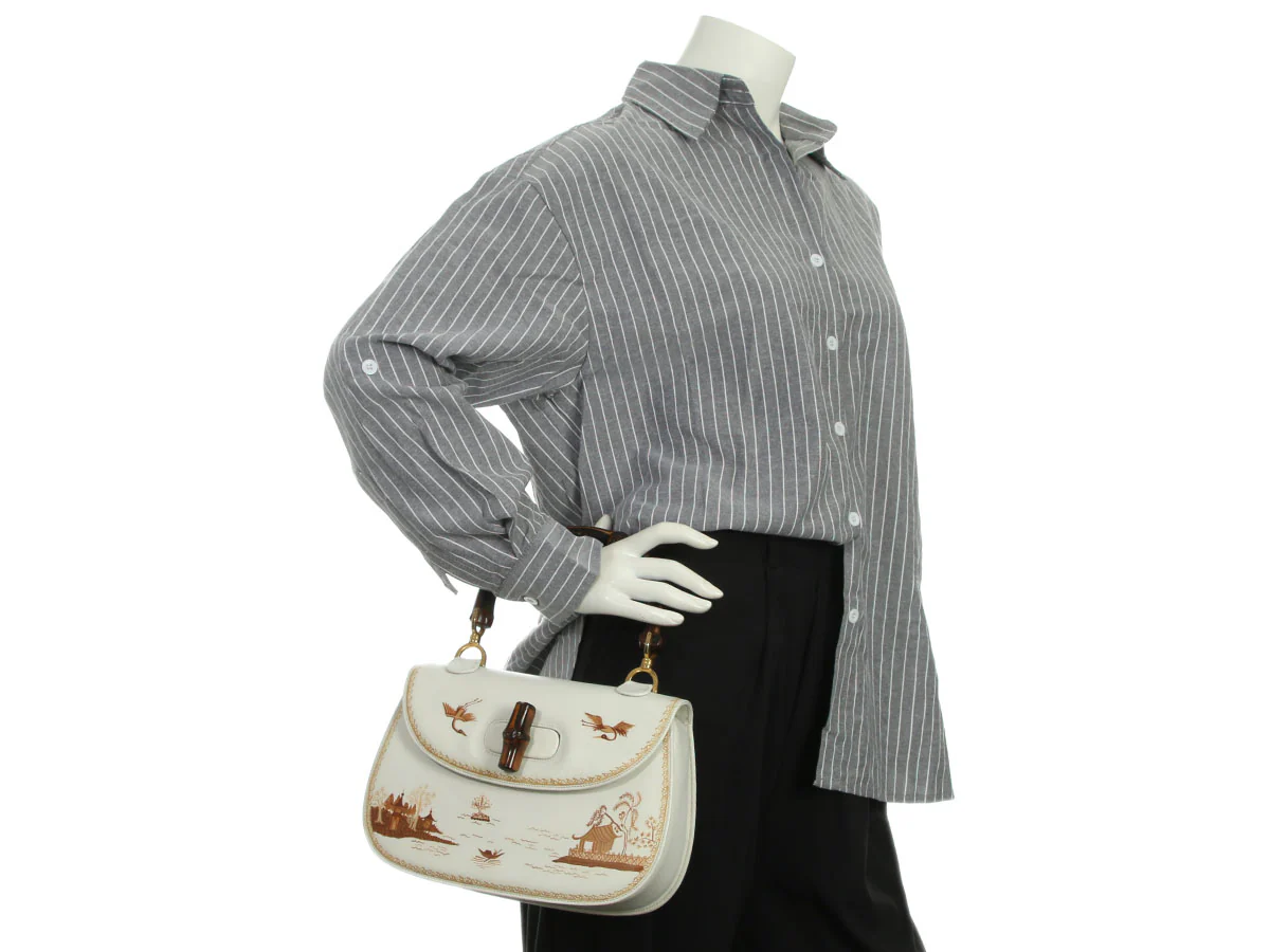 Gucci Vintage Custom Medium 1947 Bamboo Top Handle Bag - Image 9