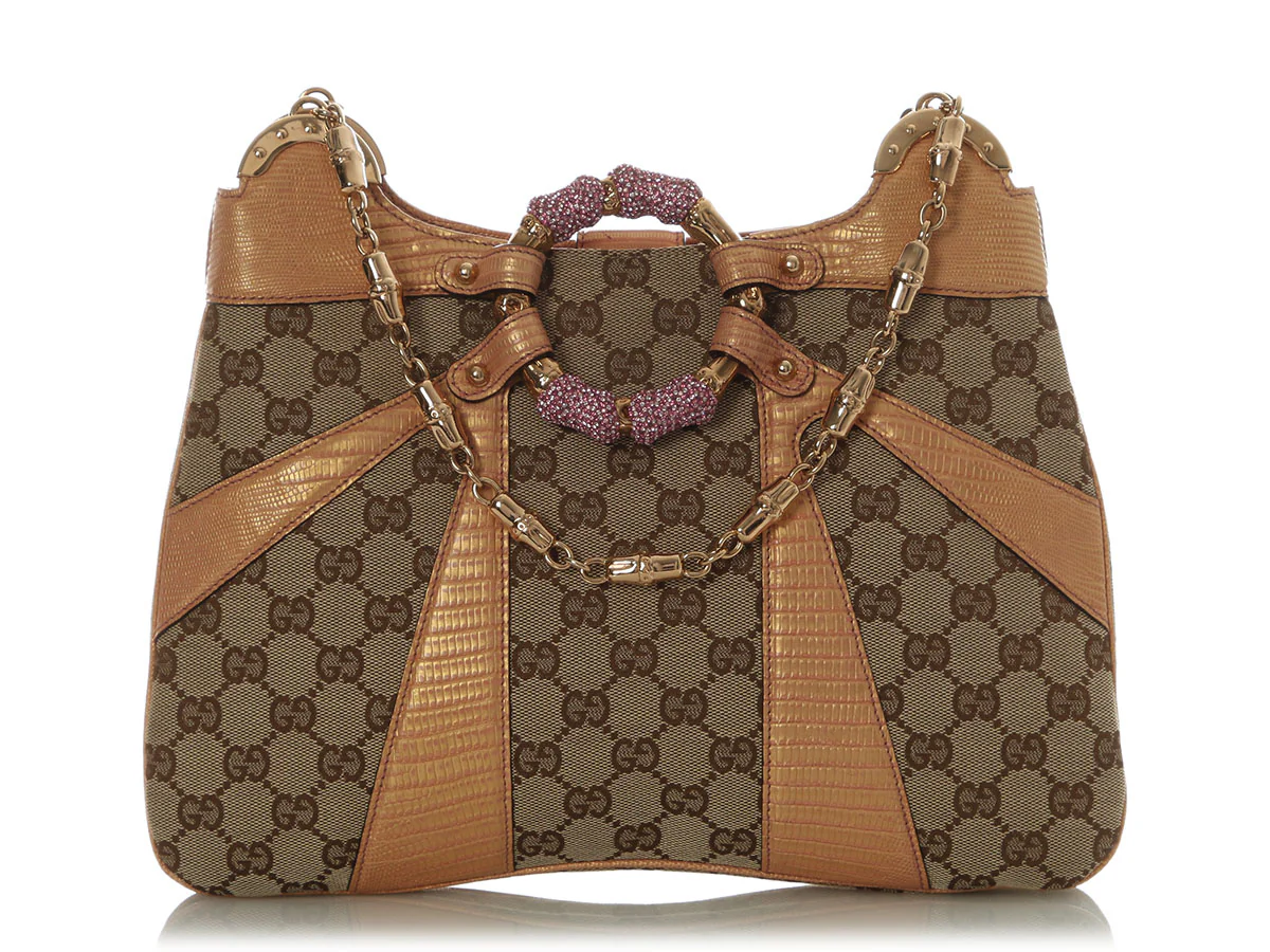 Gucci Vintage Crystal Bamboo Chain Shoulder Bag