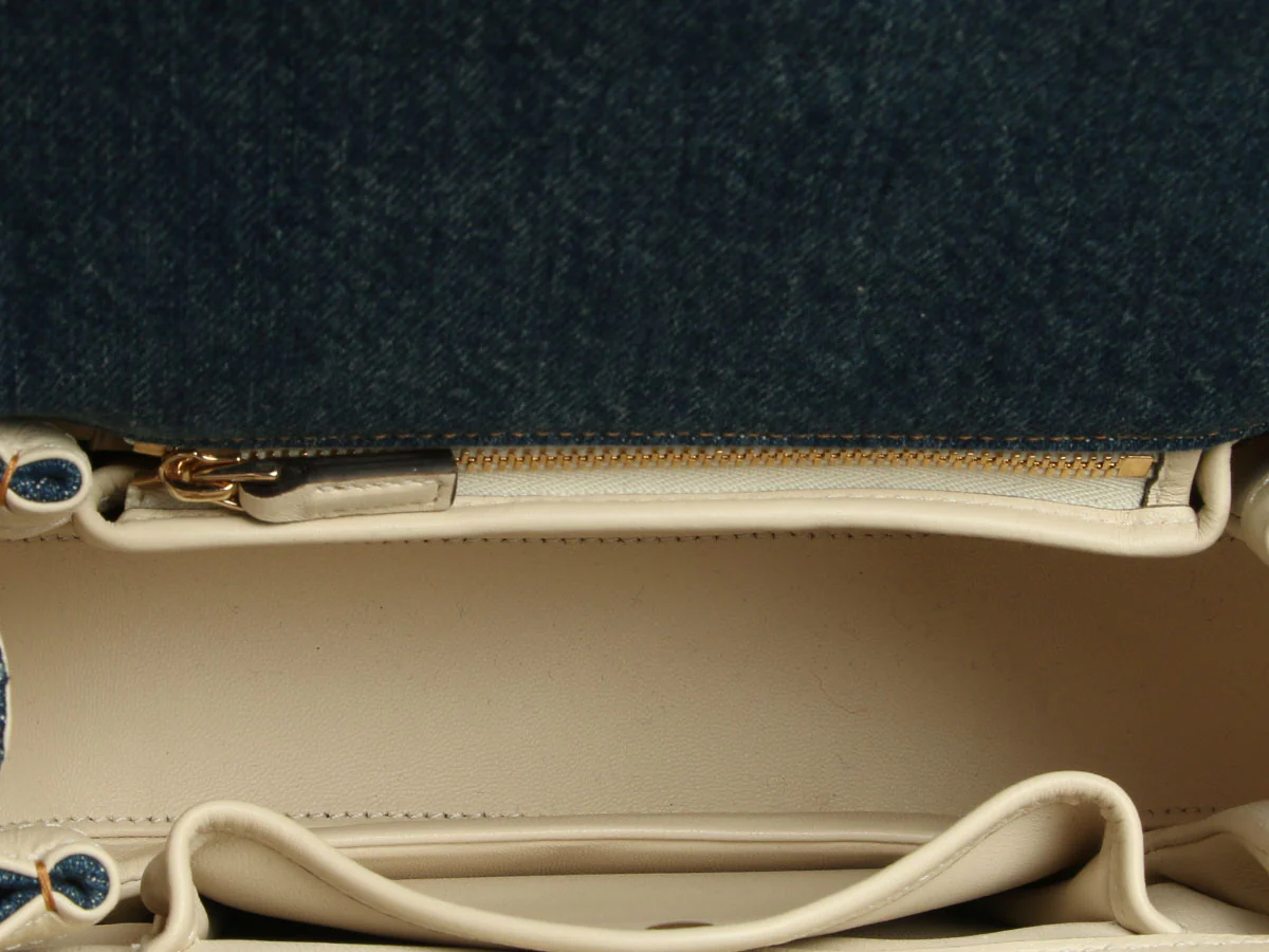 Gucci Small Denim Bamboo 1947 Top Handle Bag - Image 8