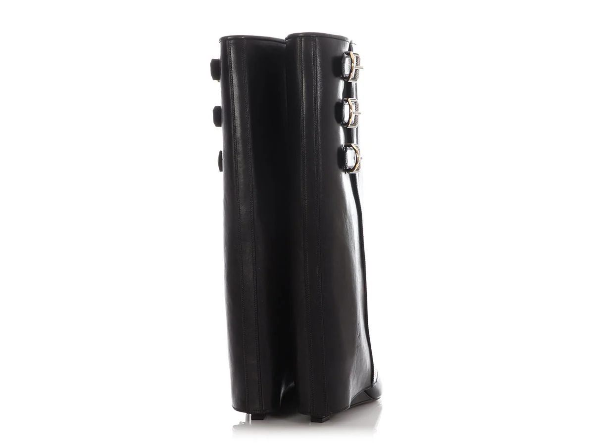 Givenchy Black Shark Lock Buckle Boots - Image 4