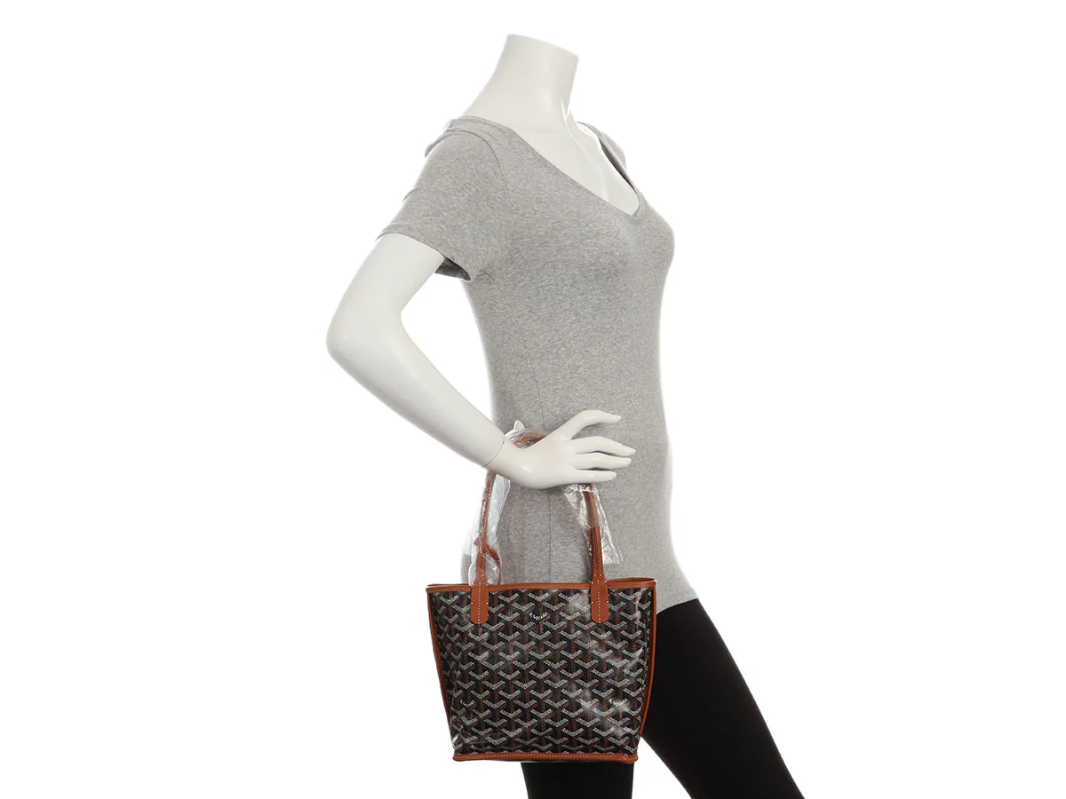 Goyard Mini Black and Tan Anjou Tote - Image 10