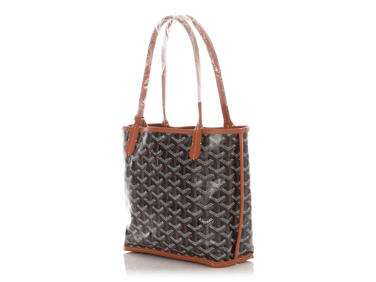 Goyard Mini Black and Tan Anjou Tote - Image 4