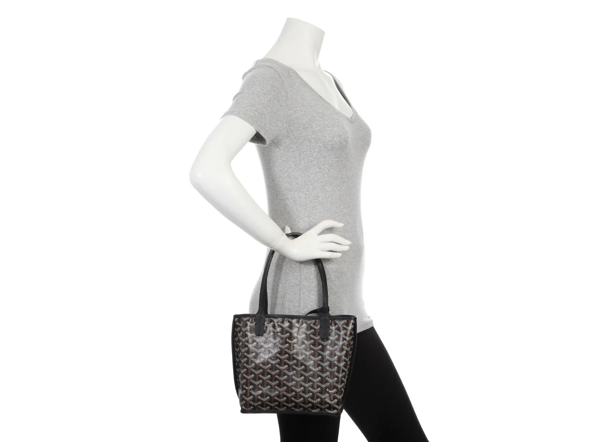 Goyard Mini Black Anjou Tote - Image 10