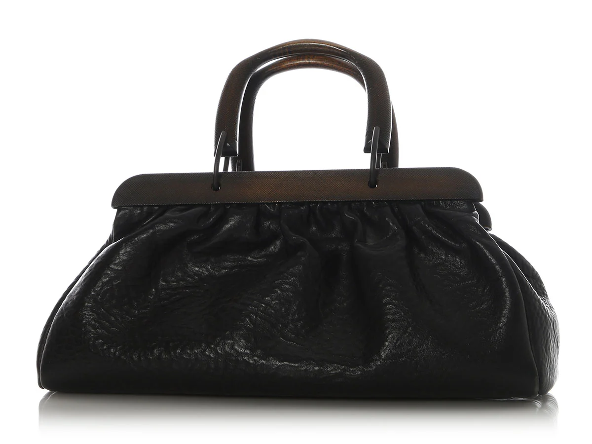 Gucci Black Pebbled Buffalo Leather Doctor’s Bag - Image 2