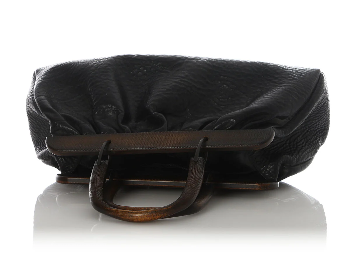Gucci Black Pebbled Buffalo Leather Doctor’s Bag - Image 7