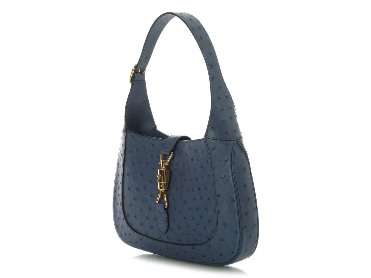 Gucci blue ostrich small Jackie - Image 3