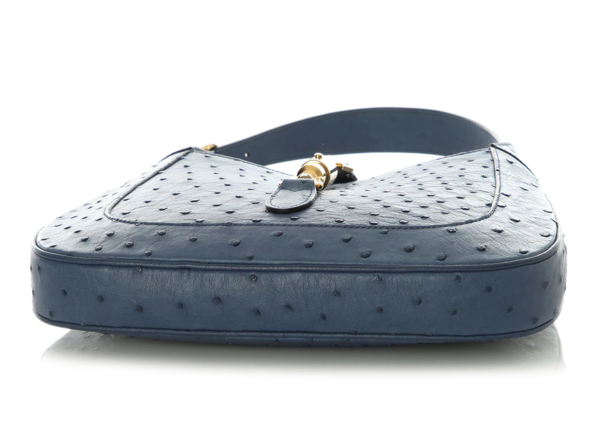 Gucci blue ostrich small Jackie - Image 6