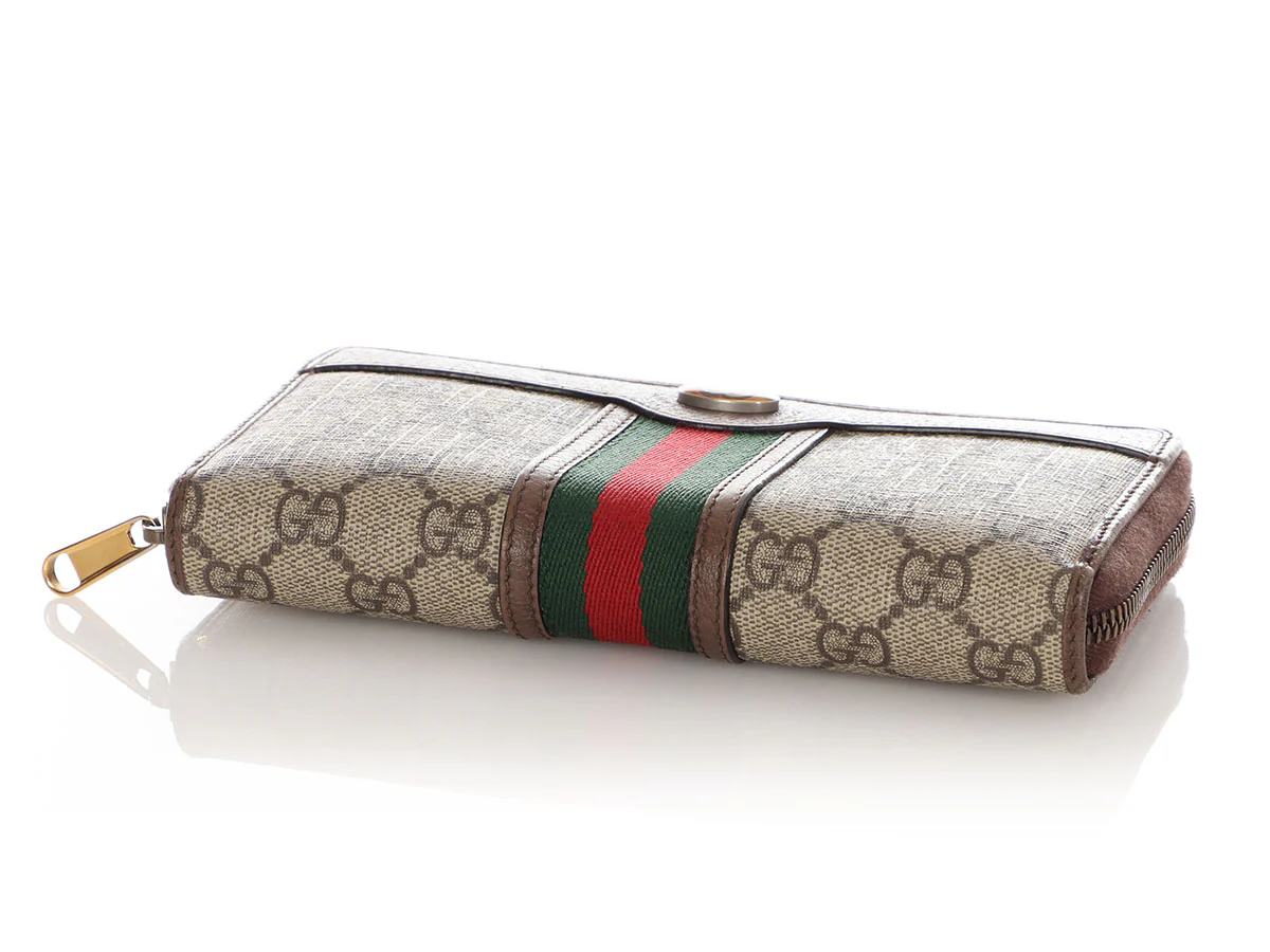 Gucci GG Supreme Web Ophidia Zip Around Wallet - Image 6