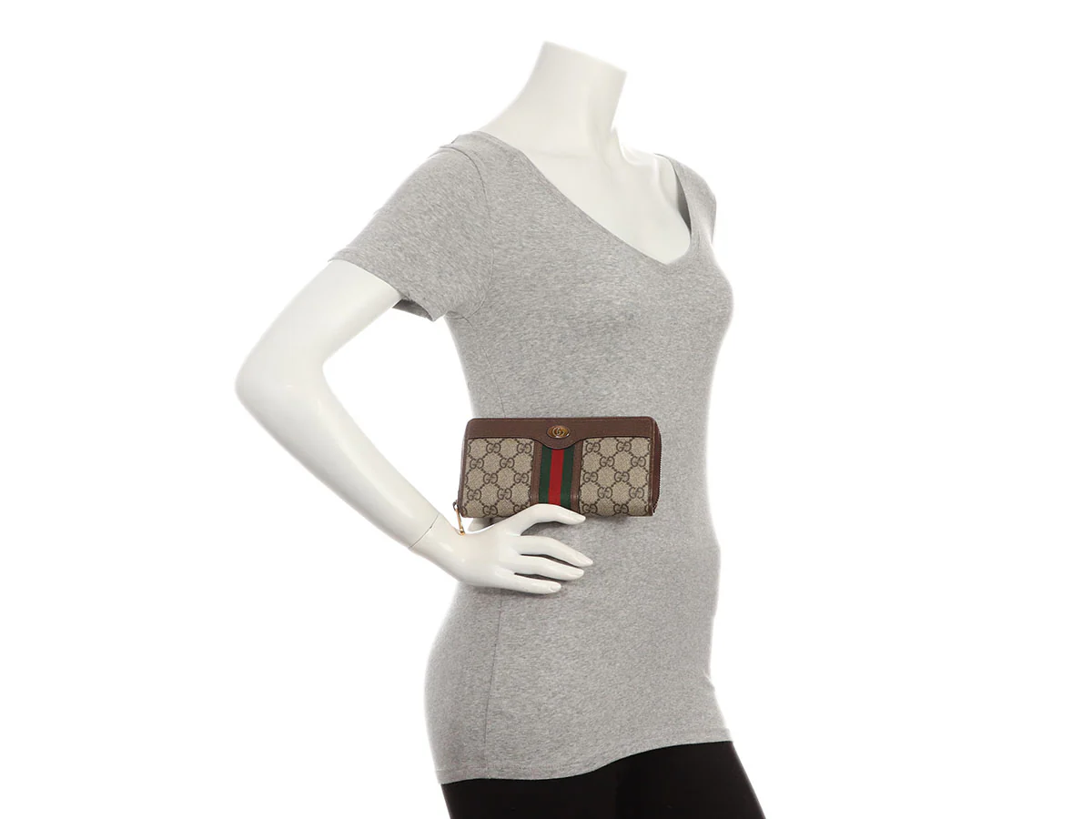 Gucci GG Supreme Web Ophidia Zip Around Wallet - Image 9