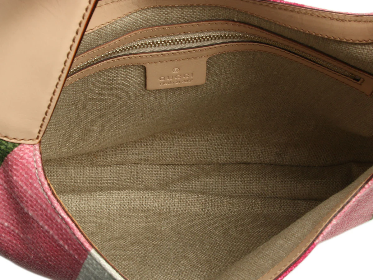 Gucci Merida Pink Canvas Striped Jackie O - Image 8