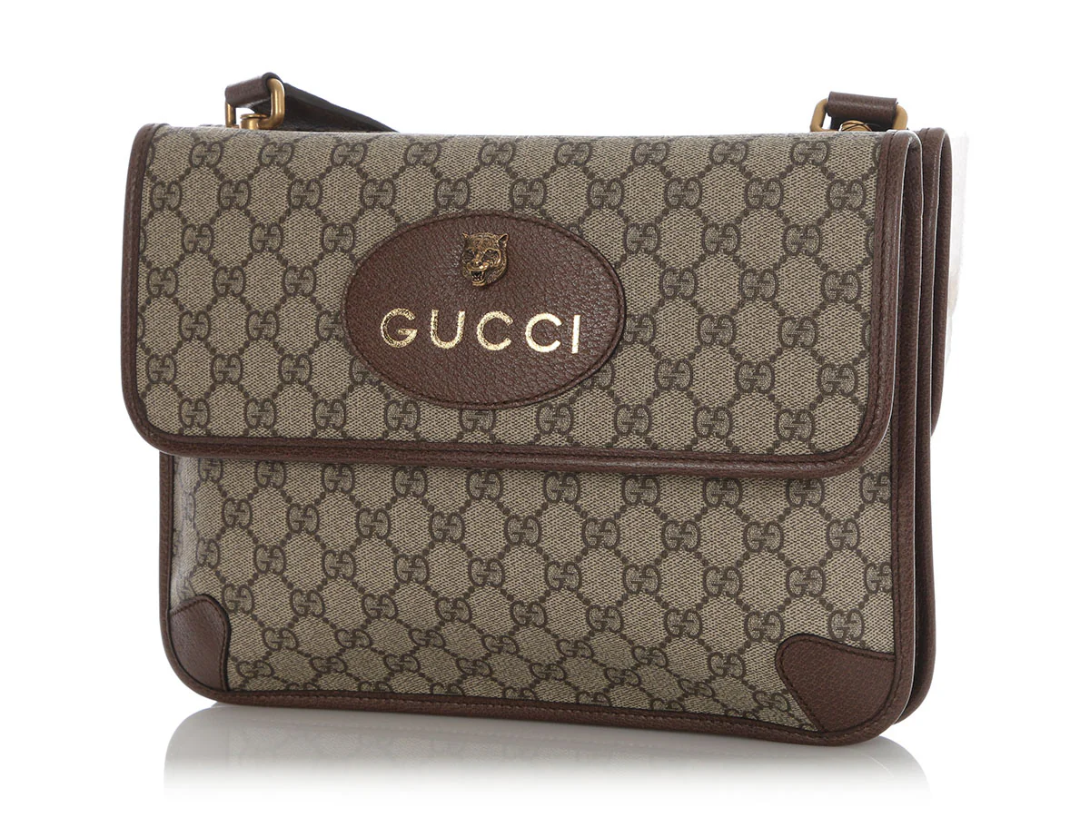 Gucci Monogram GG Supreme Neo Vintage Double Flap Messenger Bag - Image 2