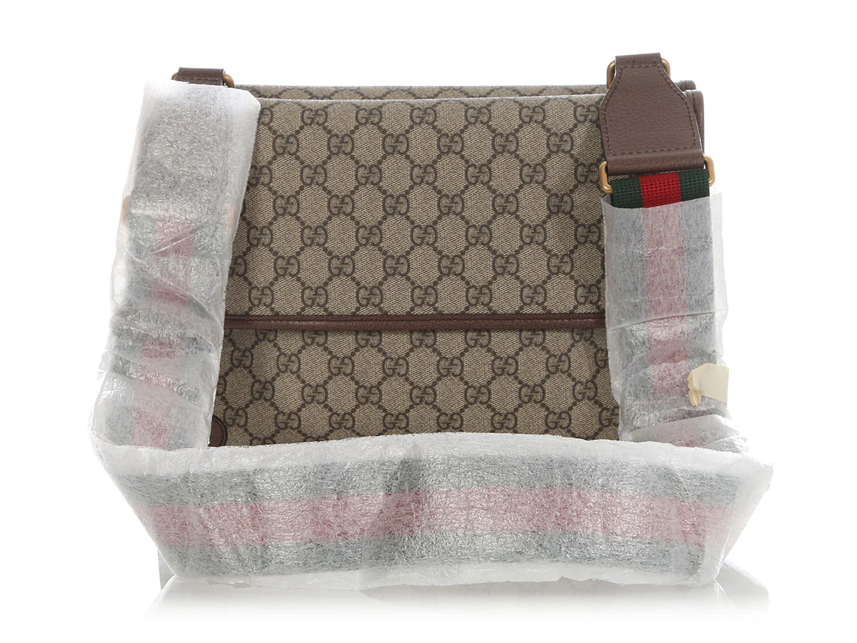Gucci Monogram GG Supreme Neo Vintage Double Flap Messenger Bag - Image 4