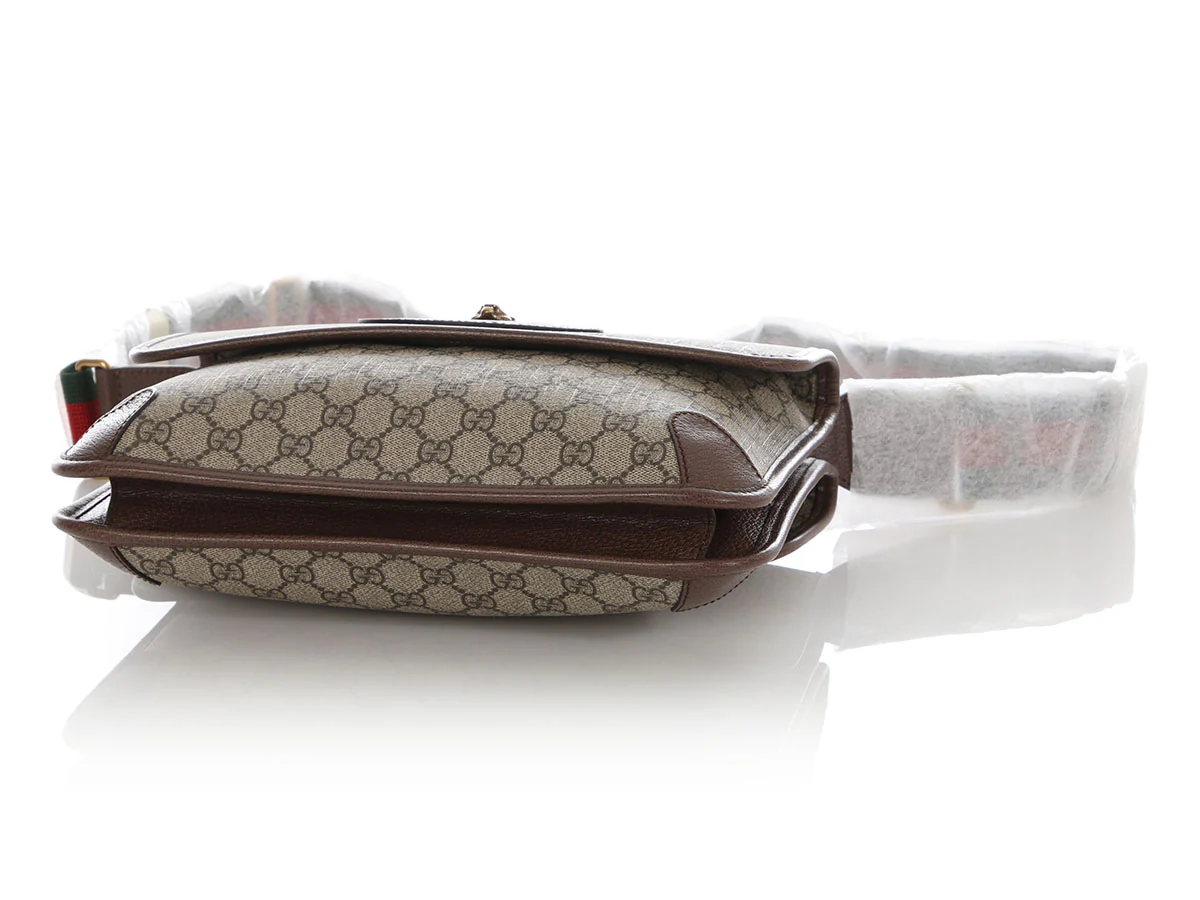 Gucci Monogram GG Supreme Neo Vintage Double Flap Messenger Bag - Image 6