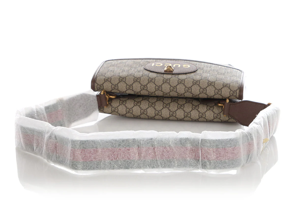 Gucci Monogram GG Supreme Neo Vintage Double Flap Messenger Bag - Image 7
