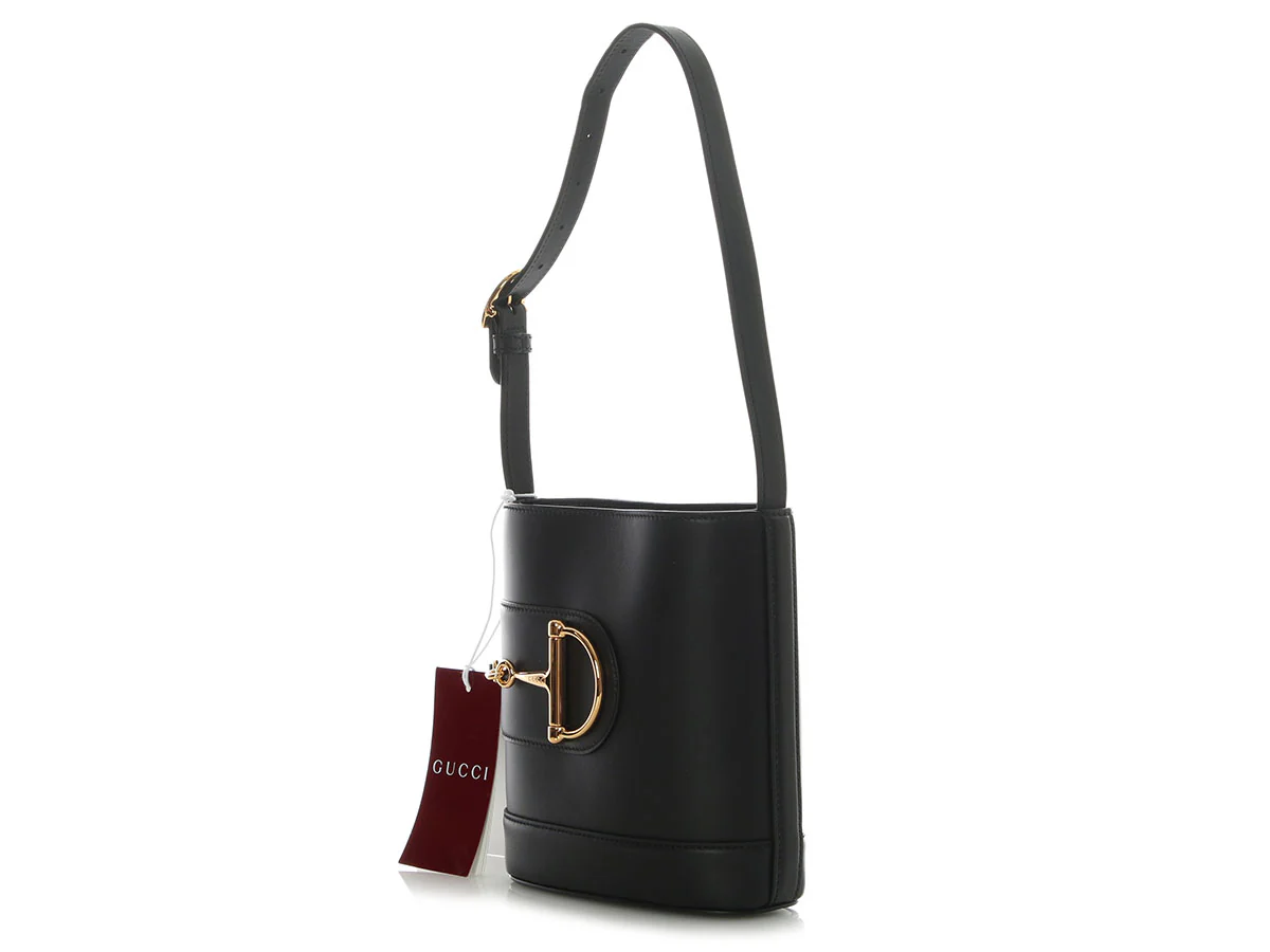 Gucci Small Black Horsebit 73 Bucket Bag - Image 3