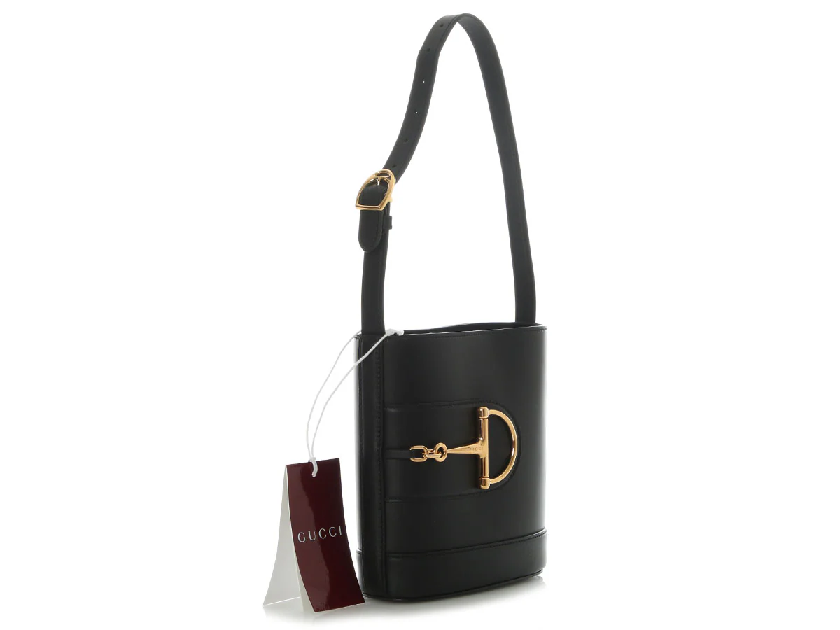 Gucci Small Black Horsebit 73 Bucket Bag - Image 5