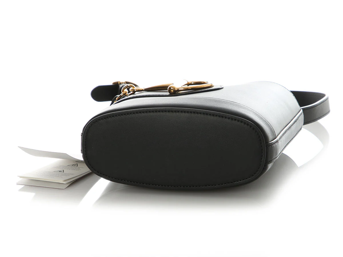 Gucci Small Black Horsebit 73 Bucket Bag - Image 6