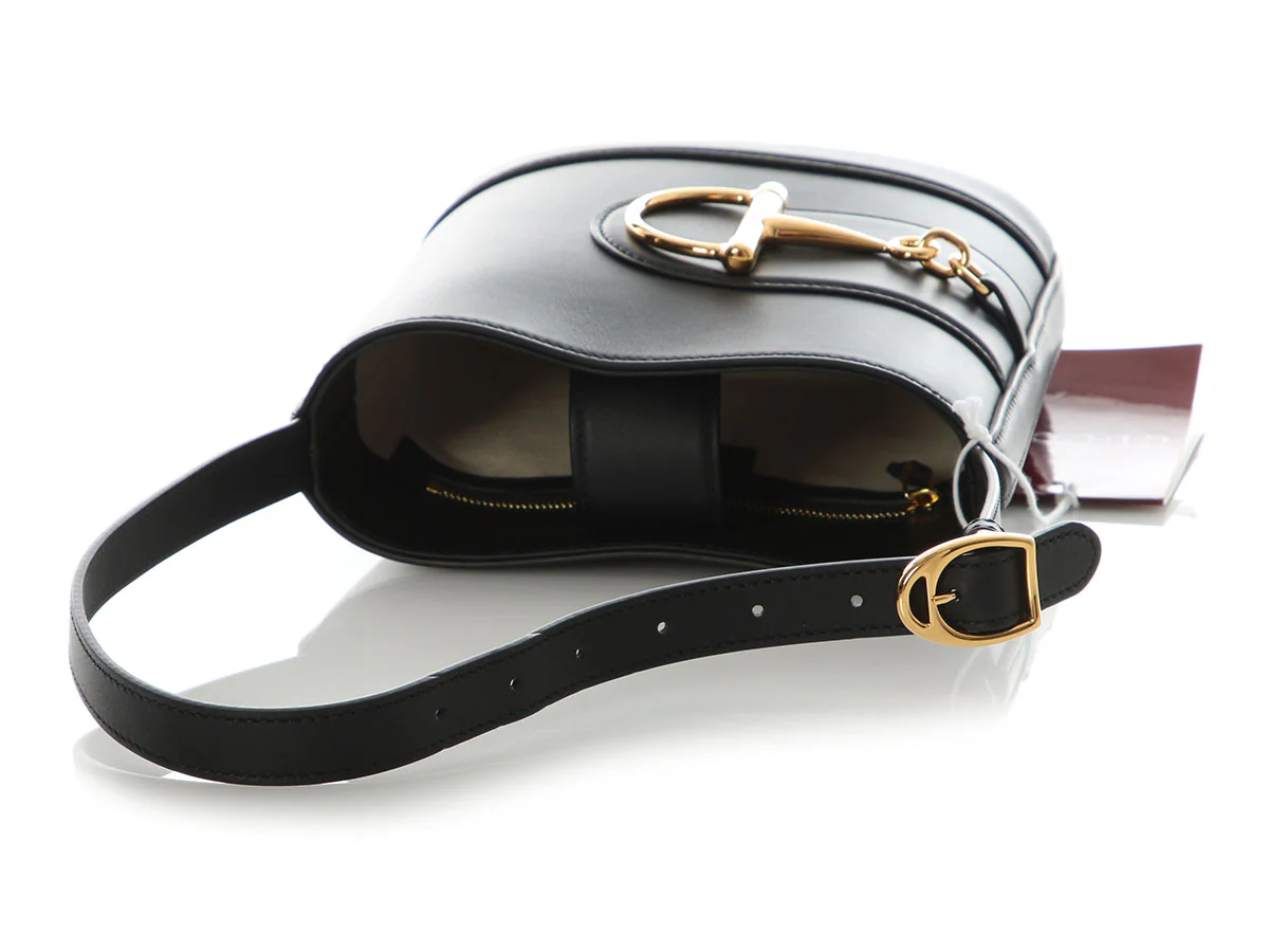 Gucci Small Black Horsebit 73 Bucket Bag - Image 7