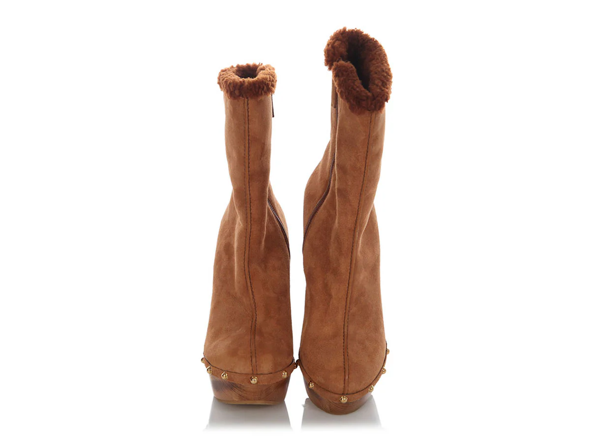 Gucci Tan Shearling Montana Boots - Image 2