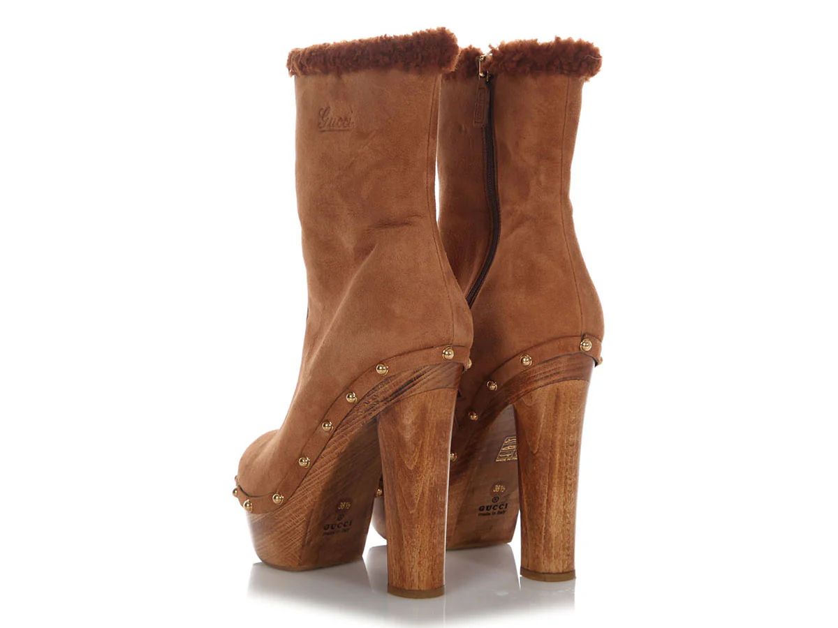 Gucci Tan Shearling Montana Boots - Image 4