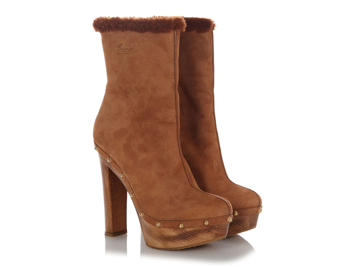 Gucci Tan Shearling Montana Boots - Image 5