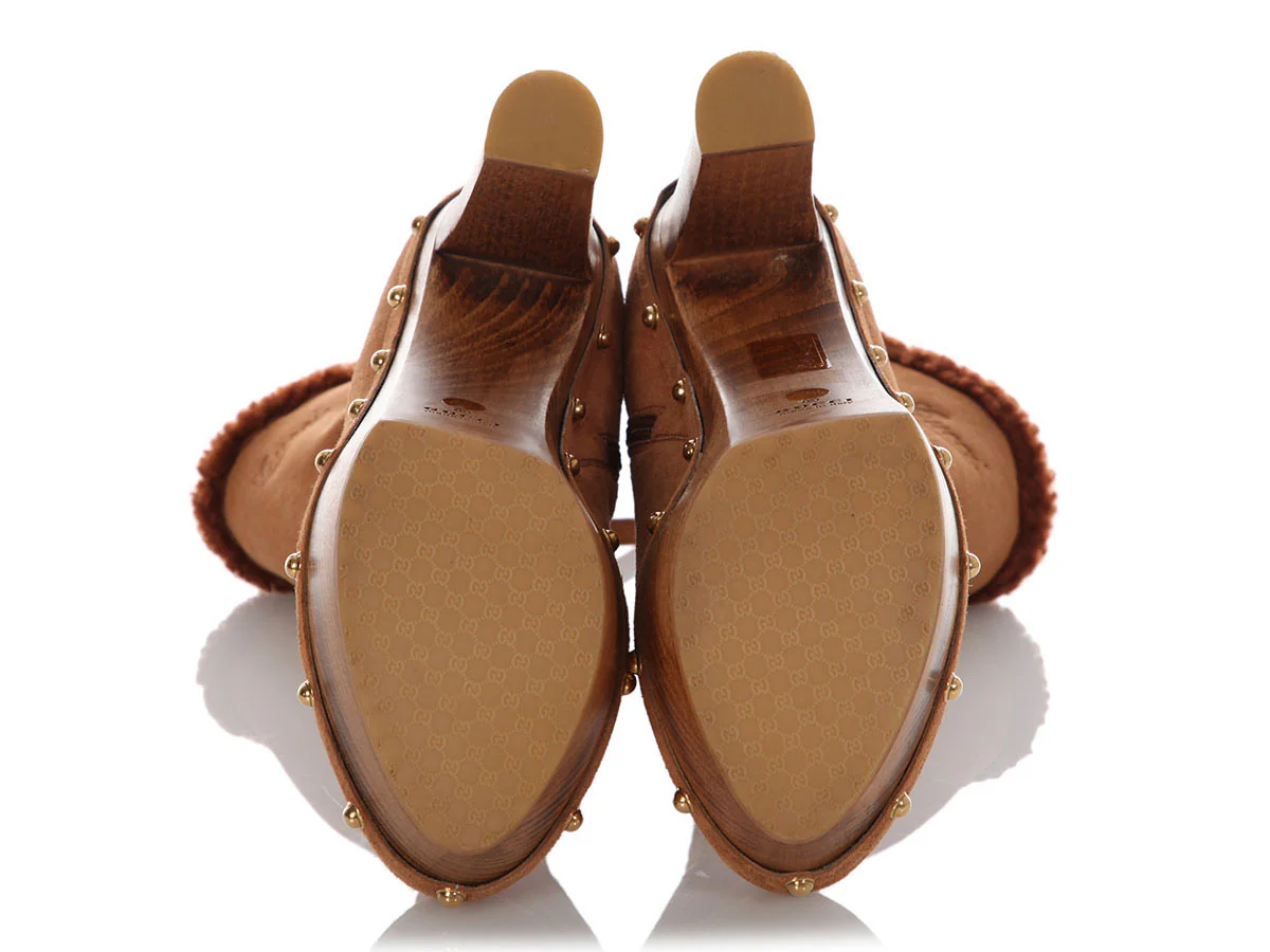 Gucci Tan Shearling Montana Boots - Image 6