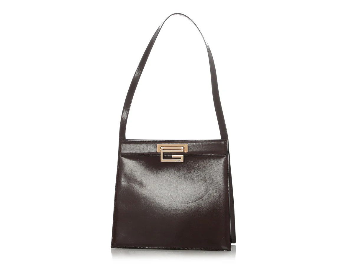 Gucci Vintage Brown Leather Shoulder Bag - Image 2