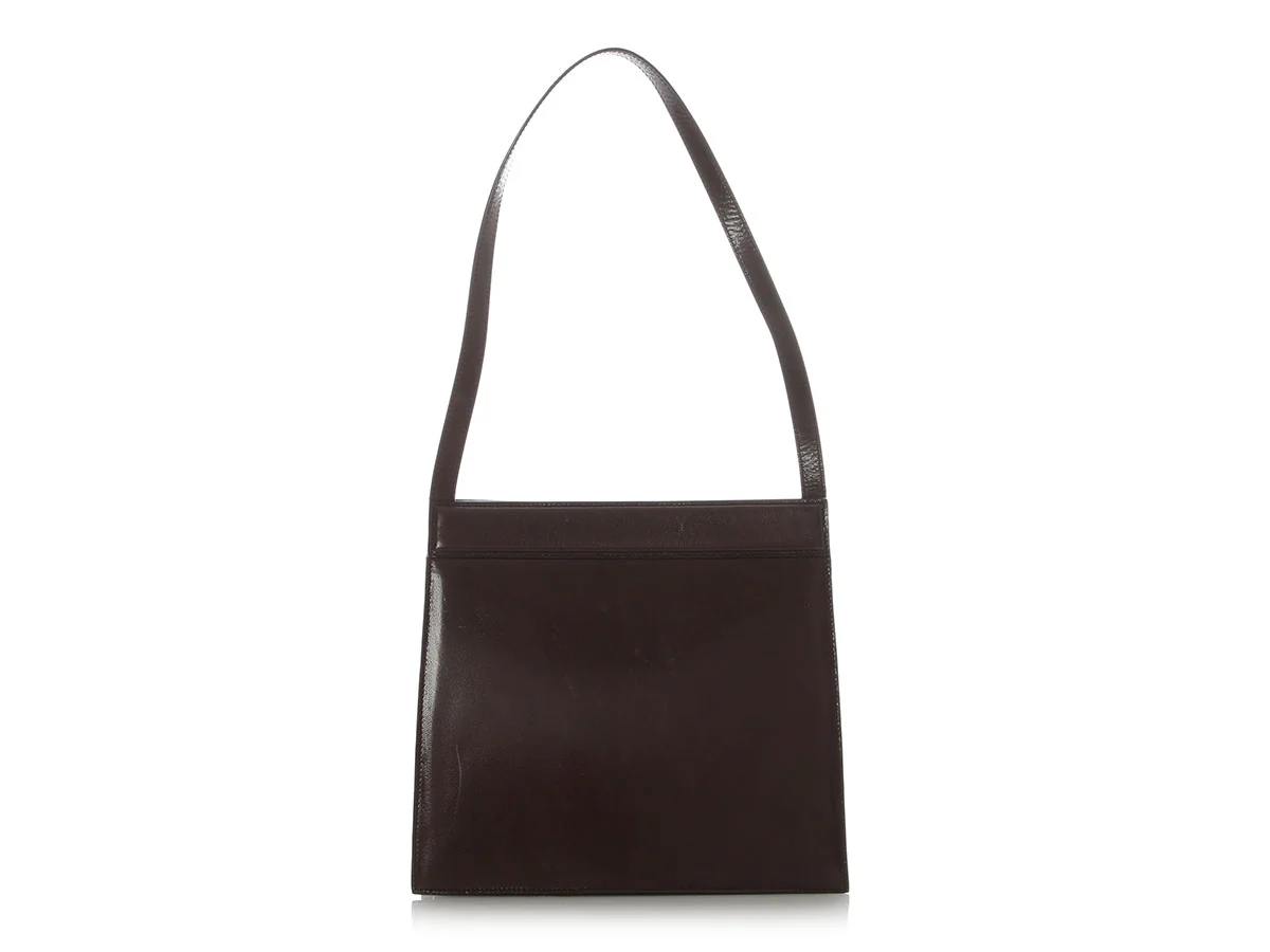Gucci Vintage Brown Leather Shoulder Bag - Image 4
