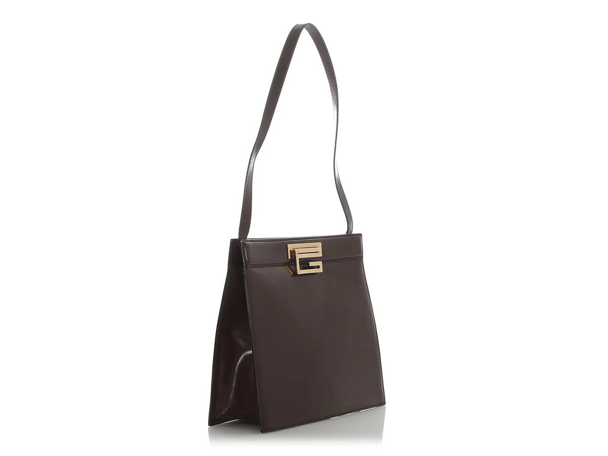 Gucci Vintage Brown Leather Shoulder Bag - Image 5