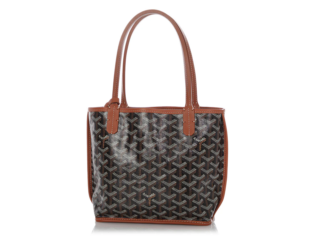 Goyard Mini Black and Tan Anjou Tote - Image 3