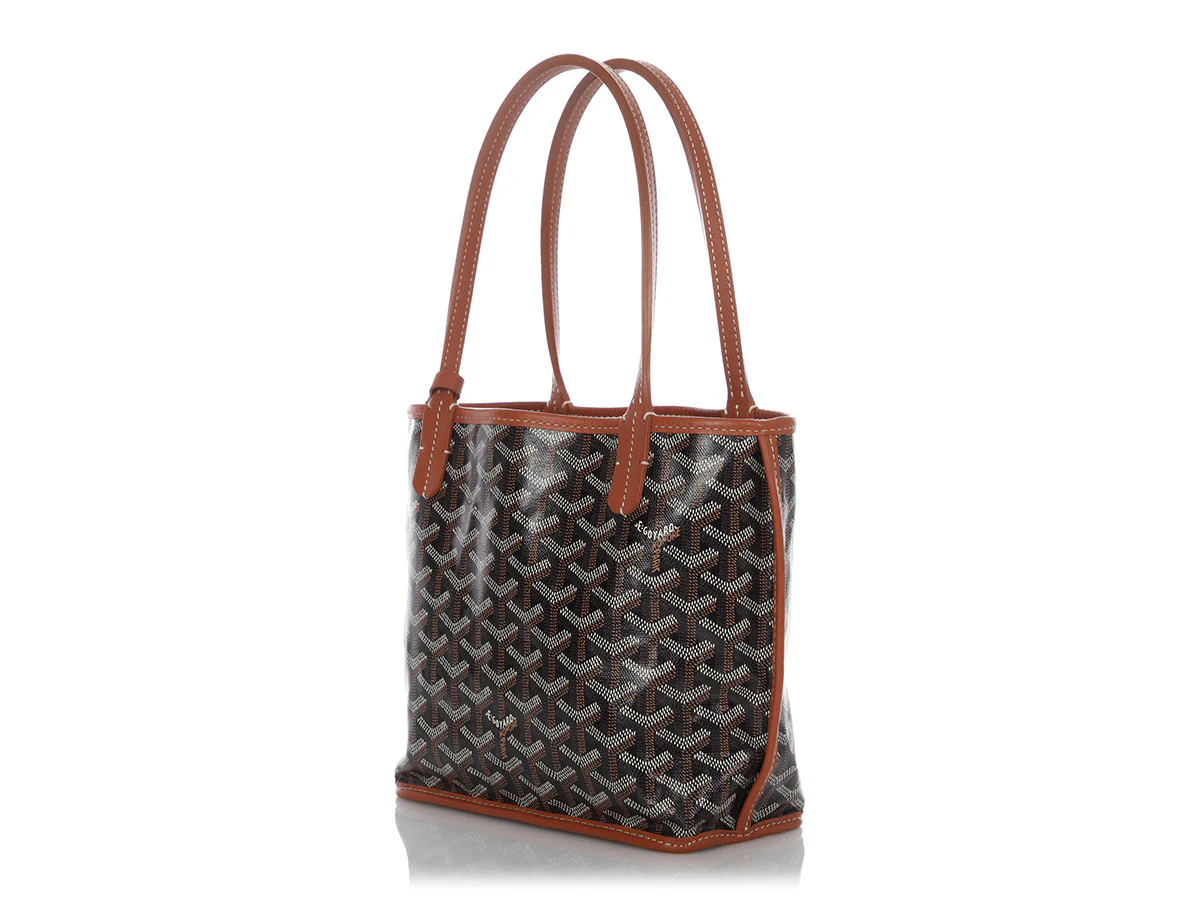 Goyard Mini Black and Tan Anjou Tote - Image 4