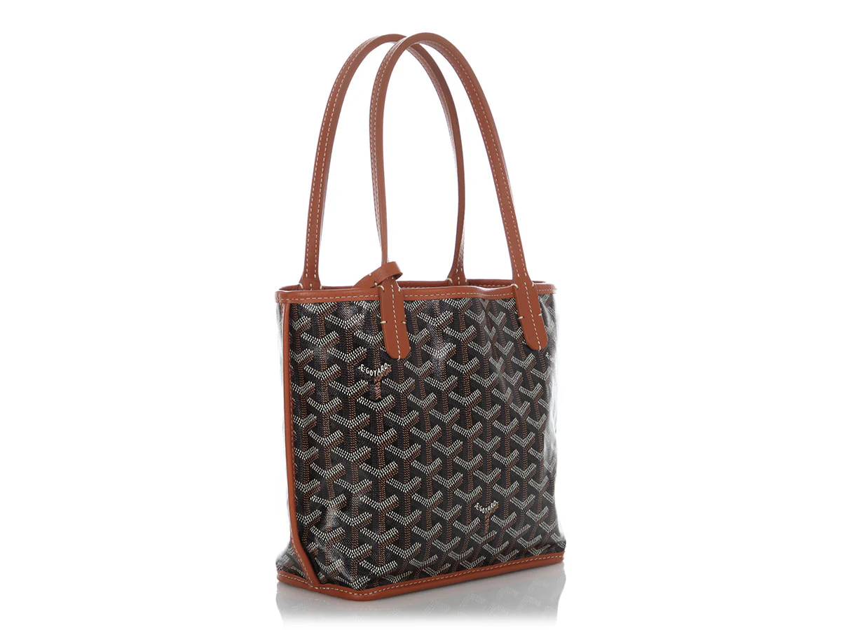 Goyard Mini Black and Tan Anjou Tote - Image 6