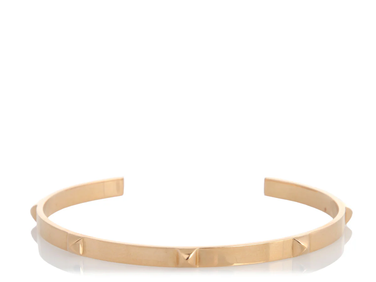 Hermès Mini 18K Rose Gold Clous Cuff Bracelet