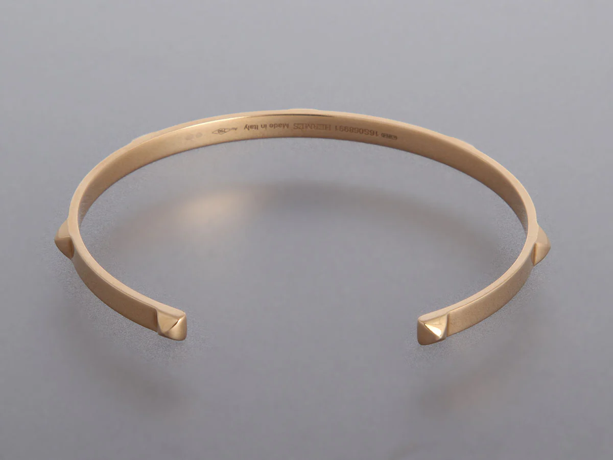 Hermès Mini 18K Rose Gold Clous Cuff Bracelet - Image 3