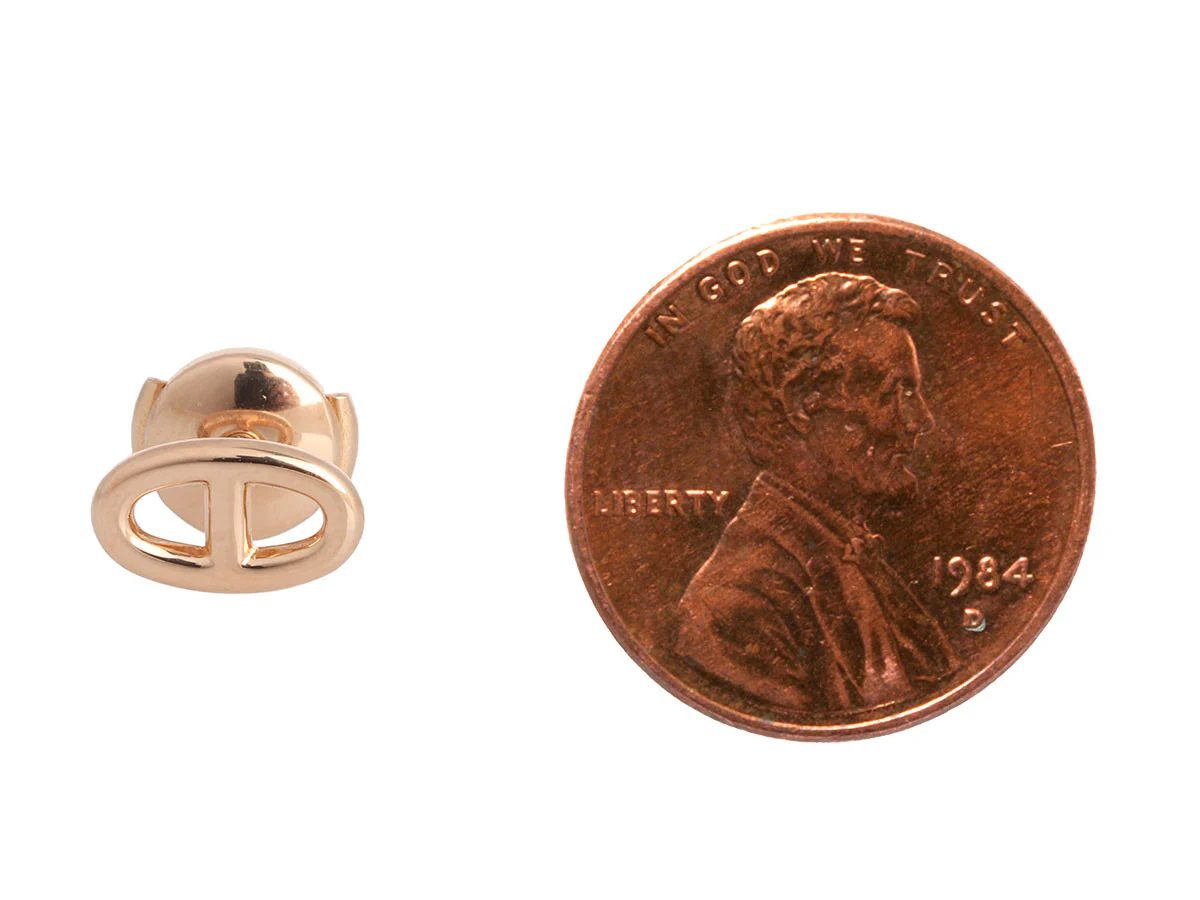 Hermès 18K Rose Gold Farandole Very Small Pierced Earrings - Image 5