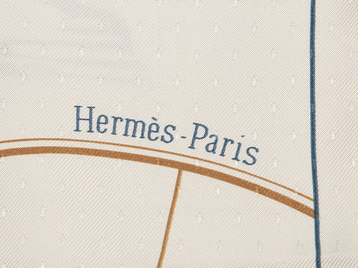 Hermès A Toute Berline ! Leather Eyelet Silk Scarf 70cm - Image 3