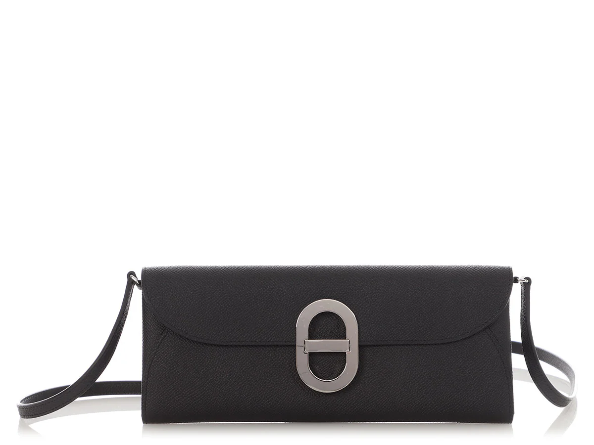 Hermès Black Epsom Chaîne D'Ancre Wallet To Go